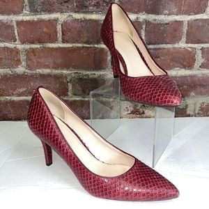 Cole Haan Grand OS Womens Pumps wine Red Snakeskin Heels wine red Size 9.5B